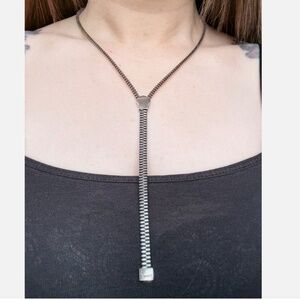 MAC Cosmetics RARE Employee Zipper Lariat Necklace Jewelry Unisex Collectors